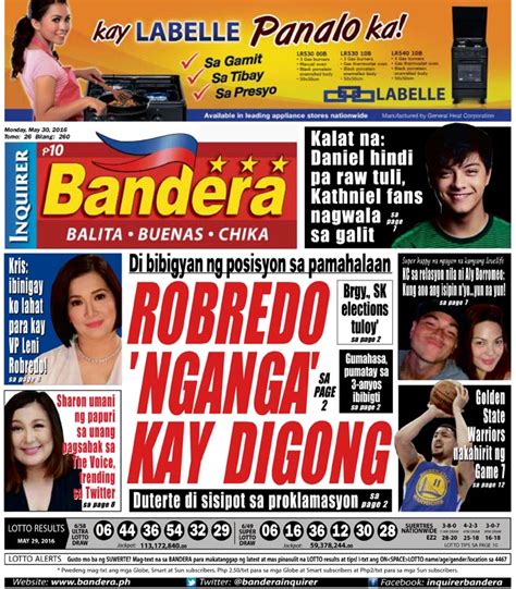 bandera tabloid|bandera news philippines filipino.